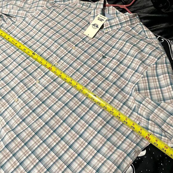 Dockers Button-Up Shirt Men's 4XLT Beige Plaid Comfort Classic Preppy Career - Picture 7 of 8